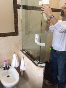 Neo Angle shower enclosure installation