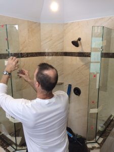 Neo Angle shower enclosure installation