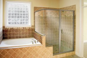 a frameless hinged shower door