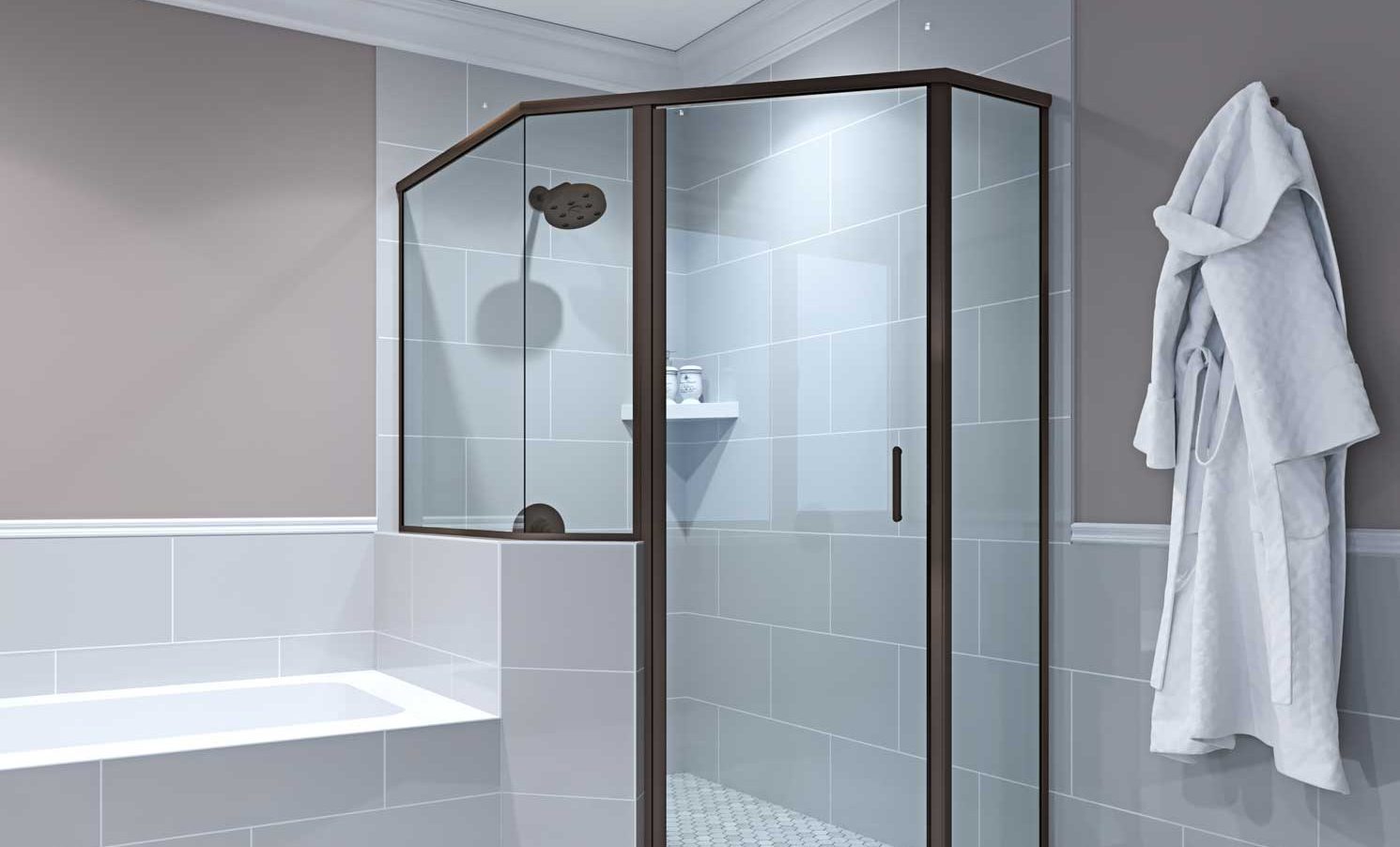 Epic series frameless hinged shower door