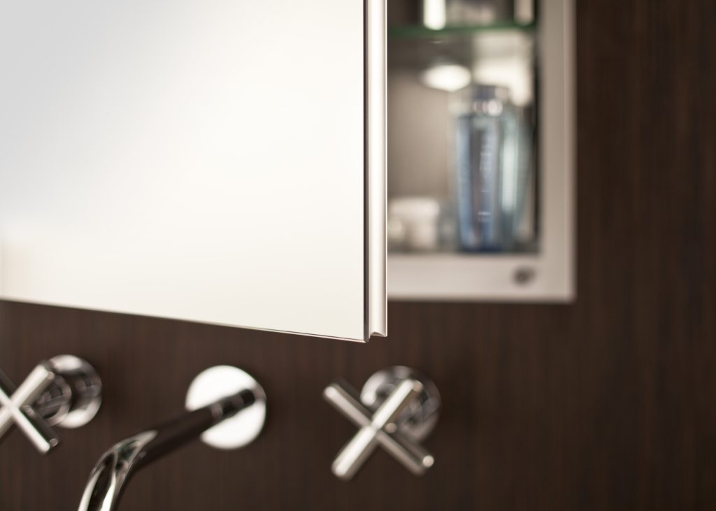 frameless medicine cabinet interior