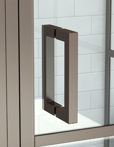 Bronze frameless shower door, bronze sliding door, semi frameless shower door, frameless shower doors